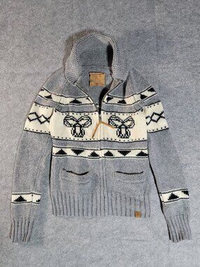 TNA Aritzia Vintage Lambswool Zip Up Sea to Sky Sweater Y2K Womens S - FITS XS